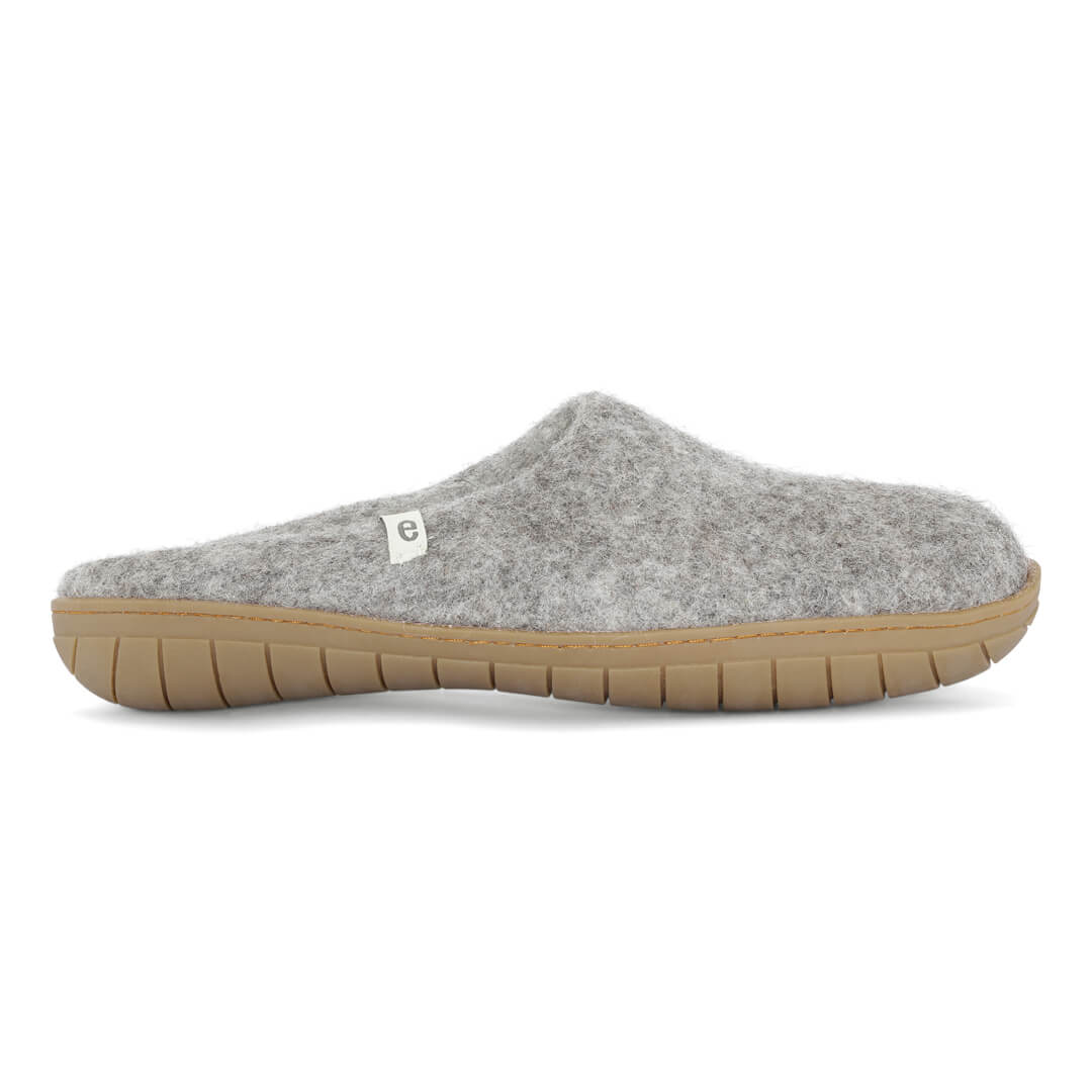 Egos Slipper mit Gummisohle in natural grey, natürliches grau - Scandista.ch